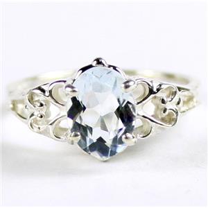 SR302, Aquamarine, 925 Sterling Silver Ladies Ring