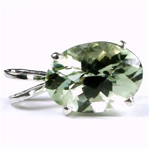 925 Sterling Silver Pendant, Green Amethyst (Prasiolite), SP040