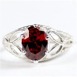SR137, Garnet CZ, 925 Sterling Silver Ring