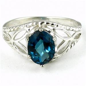 SR137, London Blue Topaz, 925 Sterling Silver Ring