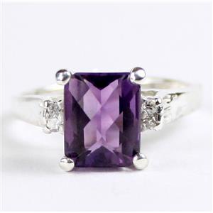 SR221, Amethyst, 925 Sterling Silver Ring