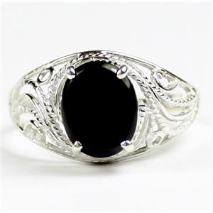 SR083, Black Onyx, 925 Sterling Silver Ladies Ring