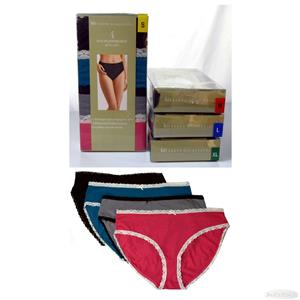 4 Karen Neuburger Womens Microfiber Pointelle Hi-Cut Brief Bright Sz S-XL