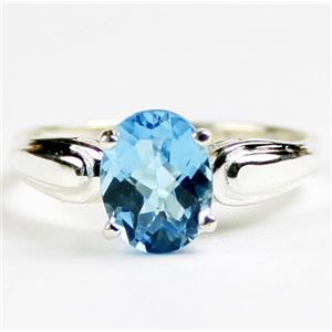 SR058, Swiss Blue Topaz, 925 Sterling Silver Ring