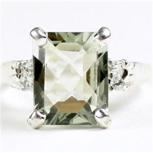 SR221, Green Amethyst, 925 Sterling Silver Ring