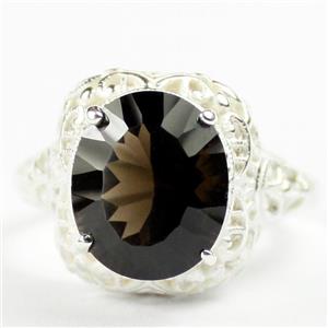 Sterling Silver Ladies Ring, Smoky Quartz, SR009