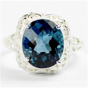 Sterling Silver Ladies Ring, London Blue Topaz, SR009