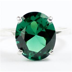 Sterling Silver Ladies Ring, Russian Nanocrystal Emerald, SR055