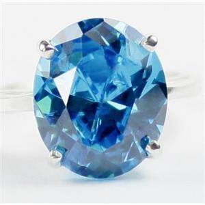 Swiss Blue CZ, 925 Sterling Silver Ladies Ring, SR055