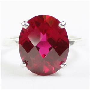 Created Ruby, 925 Sterling Silver Ladies Ring, SR055