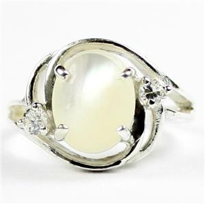SR021, Mother Of Pearl, 925 Sterling Silver Ladies Ring