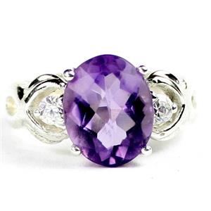 SR243, Amethyst, 925 Sterling Silver  Ladies Ring