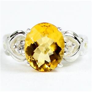 SR243, Citrine, 925 Sterling Silver Ladies Ring