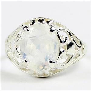 Sterling Silver Ladies Ring, Rainbow Moonstone, SR004