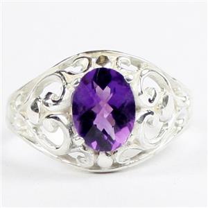 925 Sterling Silver Ladies Ring, Amethyst, SR111