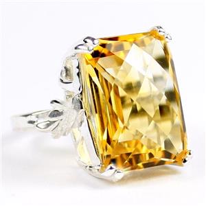 Sterling Silver Ladies Ring, 18x13mm Citrine, SR039