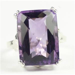 Sterling Silver Ladies Ring, 18x13mm Amethyst, SR039
