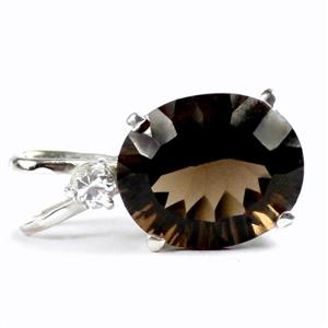 925 Sterling Silver Pendant, Smoky Quartz, SP022