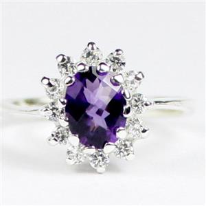 SR235, Amethyst, 925 Sterling Silver Ring