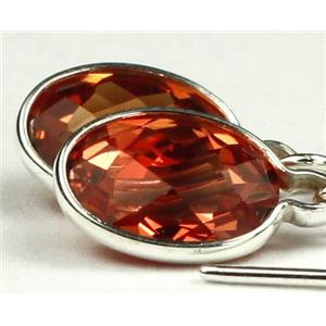 925 Sterling Silver Threader Earrings, Created Padparadscha Sapphire, SE005