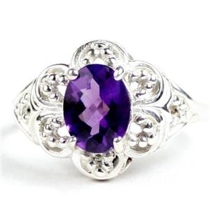 925 Sterling Silver Ladies Ring, Amethyst, SR125