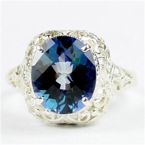 Sterling Silver Ladies Ring, Neptune Garden Topaz, SR009