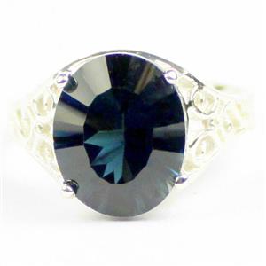 London Blue Topaz (concave cut), 925 Sterling Silver Ladies Ring, SR057