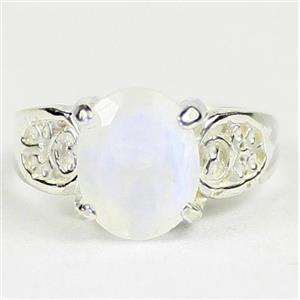 Rainbow Moonstone, 925 Sterling Silver Ladies Ring, SR369