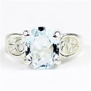 Aquamarine, 925 Sterling Silver Ladies Ring, SR369