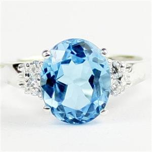 Swiss Blue Topaz, 925 Sterling Silver Ring, SR123