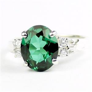Russian Nanocrystal Emerald, 925 Sterling Silver Ring, SR123