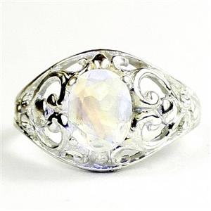 Rainbow Moonstone, 925 Sterling Silver Ladies Ring, SR311