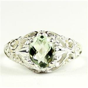 Green Amethyst, 925 Sterling Silver Ladies Ring, SR113