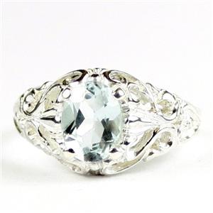 Aquamarine, 925 Sterling Silver Ring, SR113