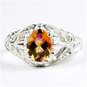 Twilight Fire Topaz, 925 Sterling Silver Ladies Ring, SR113