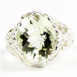 Green Amethyst,  925 Sterling Silver Ladies Ring, SR114