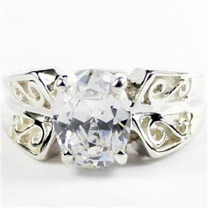 Cubic Zirconia, 925 Sterling Silver Ladies Ring, SR281