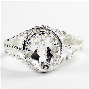 Silver Topaz,  925 Sterling Silver Ladies Ring, SR070