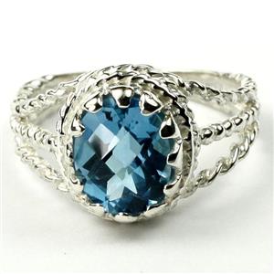 Swiss Blue Topaz, 925 Sterling Silver Ring, SR070