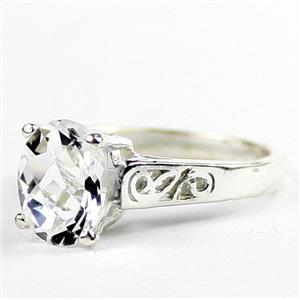 Silver Topaz, 925 Sterling Silver Ladies Ring, SR366