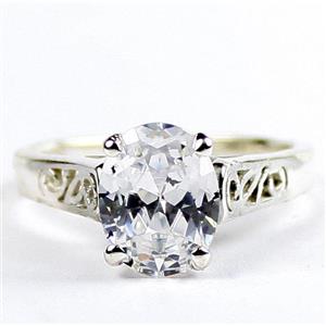 Cubic Zirconia, 925 Sterling Silver Ladies Ring, SR366