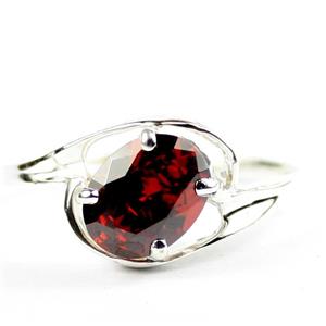 Garnet CZ, 925 Sterling Silver Ring, SR186