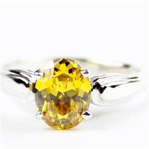 Golden Yellow CZ,925 Sterling Silver Ladies Ring, SR058