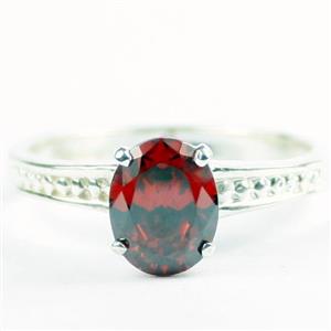 Garnet CZ, 925 Sterling Silver Ladies Ring, SR371