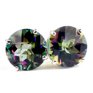 925 Sterling Silver Post Earrings, Mystic Fire Topaz, SE212