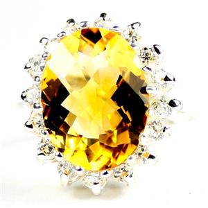 925 Sterling Silver Ladies Royal Engagement Ring, Citrine, SR310