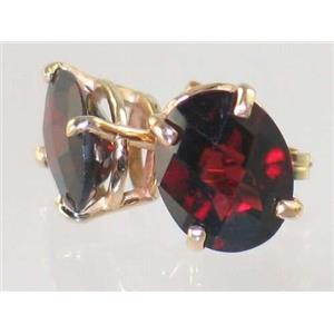 14k Gold Post Earrings, Mozambique Garnet, E102