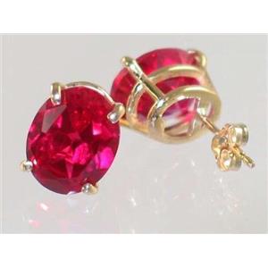 14k Gold Post Earrings, Created Ruby, E102