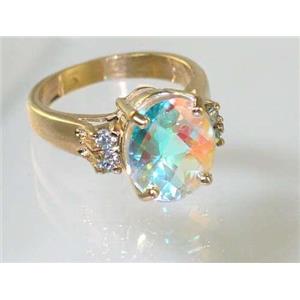 10K, 14K or 18K Gold Ladies Ring, Mercury Mist Topaz, R244