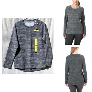 Kirkland Women's Active Pullover Top Sweatshirt Heather Dark Gray Sz S NWT